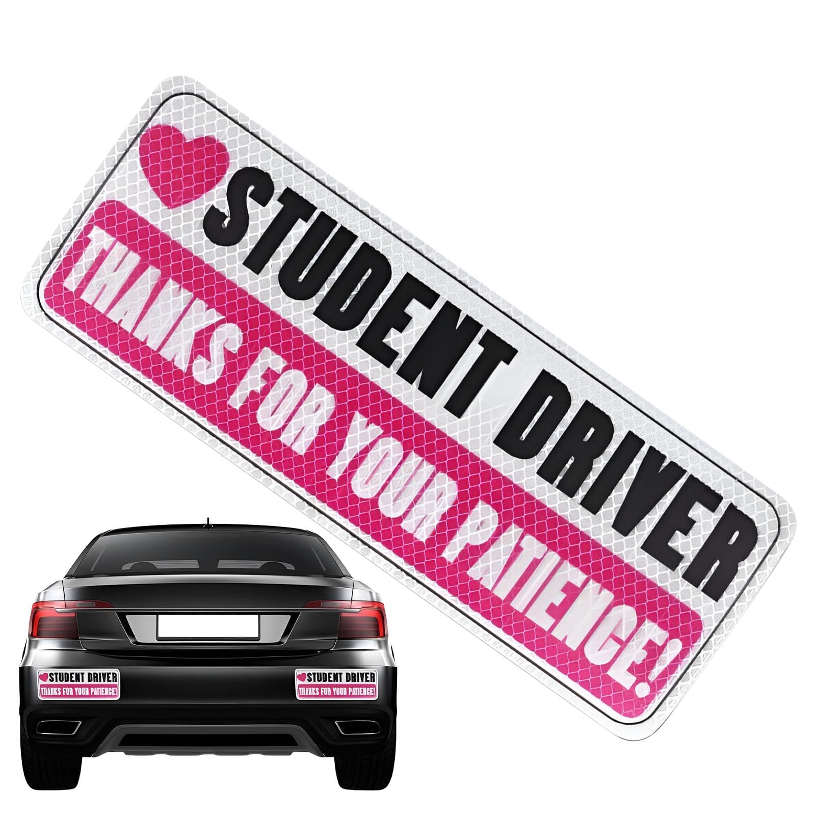 Muiltvoe New Student Driver Magnet For Car | Reflective Magnetic Reflective Novice Driver Stickers - Thanks For Your Patience Reusable, New Alert For Teenage