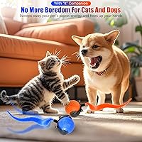 Vista 2 de 2PCS Interactive Cat Toy for Indoor Cats, Speedy Ball with Tail, Automatic Moving Cat Balls for Bored Indoor Adult Cats, Two Speed
