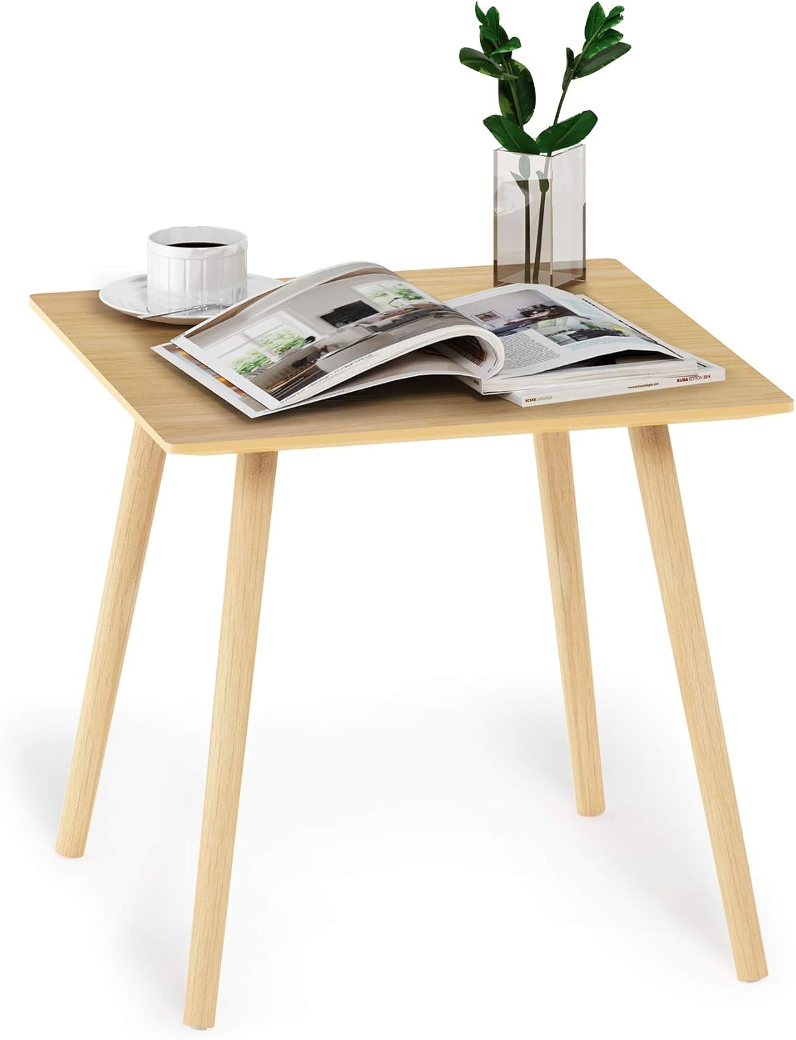 Theo Light Oak Modern Square Side Table