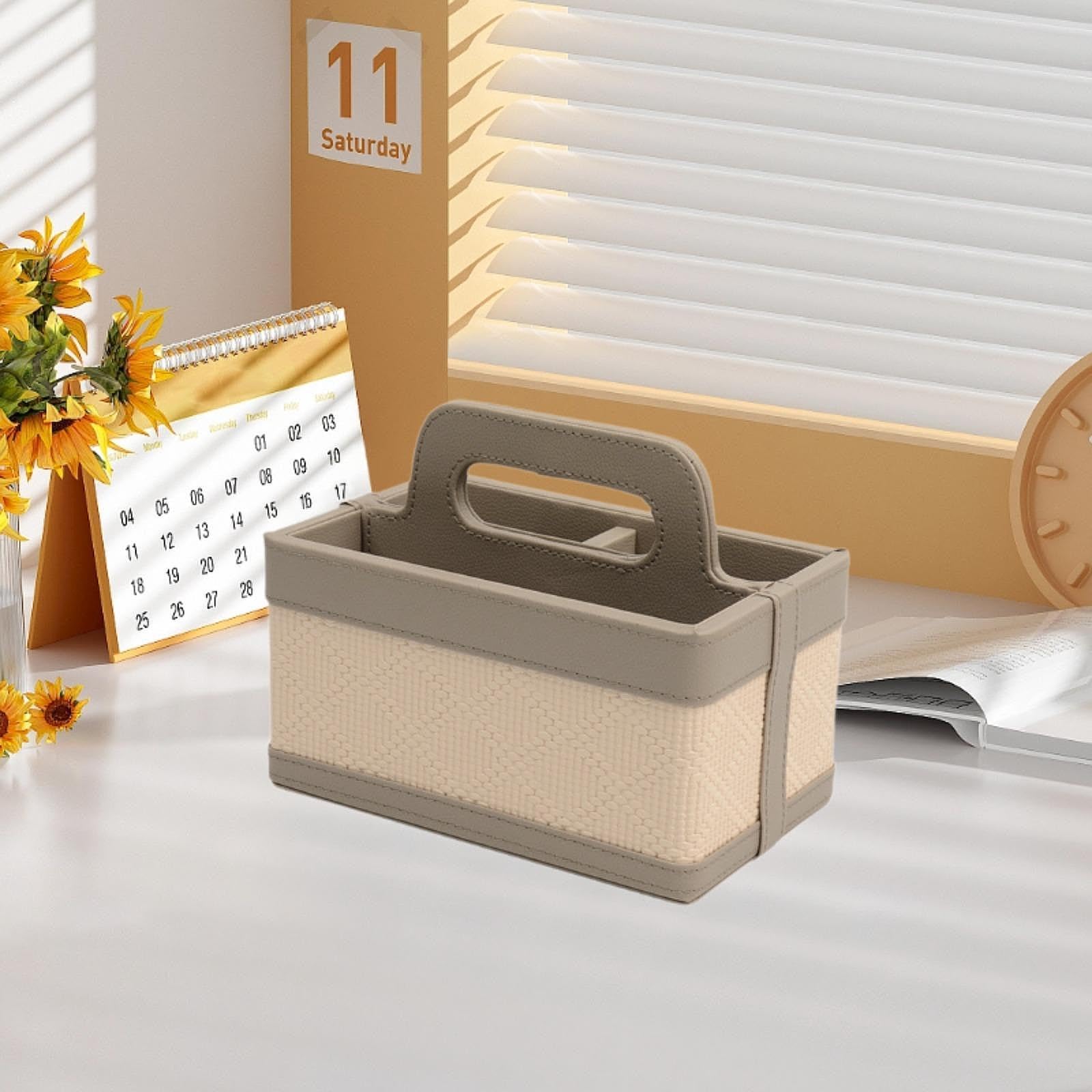 Organizador De Escritorio Con Mano De Cuero Pu Para Joyas,gris