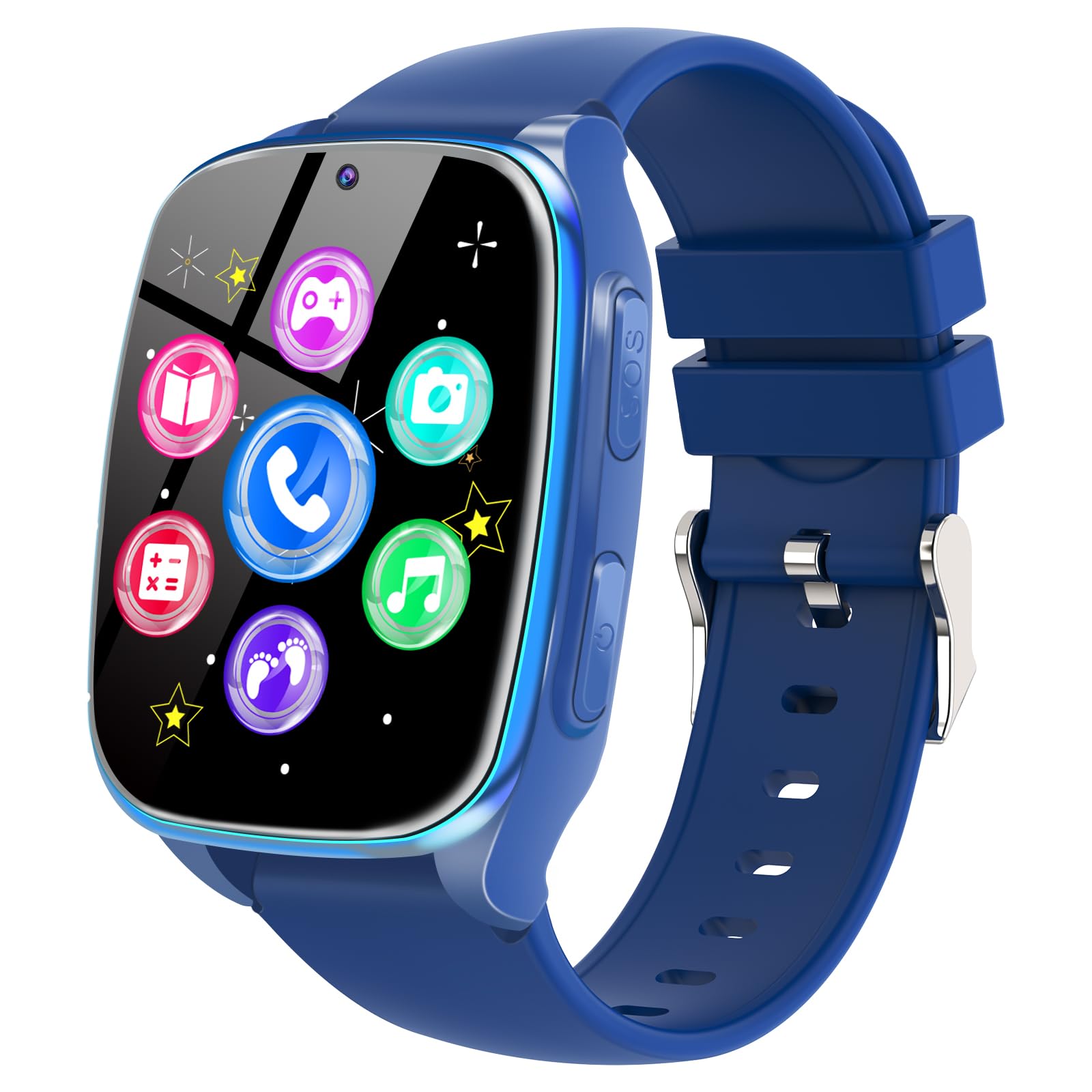 Ucani 4G Reloj Inteligente para Niño y Niña - Smartwatch Niños con Llamadas, Juegos, Podómetro, Cámara, Música, Despertador, Audiolibro, Relojes Telefono Regalos para Infantil 3-12 Años (Azul Marino)