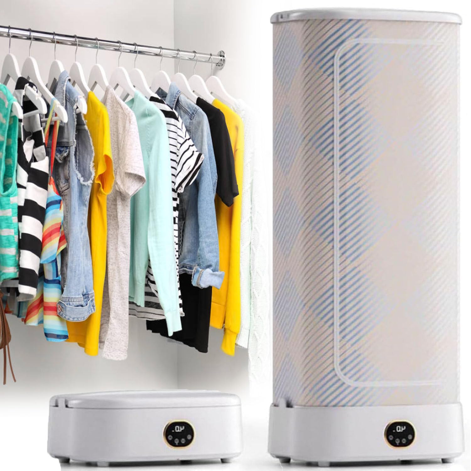 Secadora De Ropa Con Plancha A Vapor Automática - 1000W, Plegable, Temporizador 240 Min, Secado Rápido