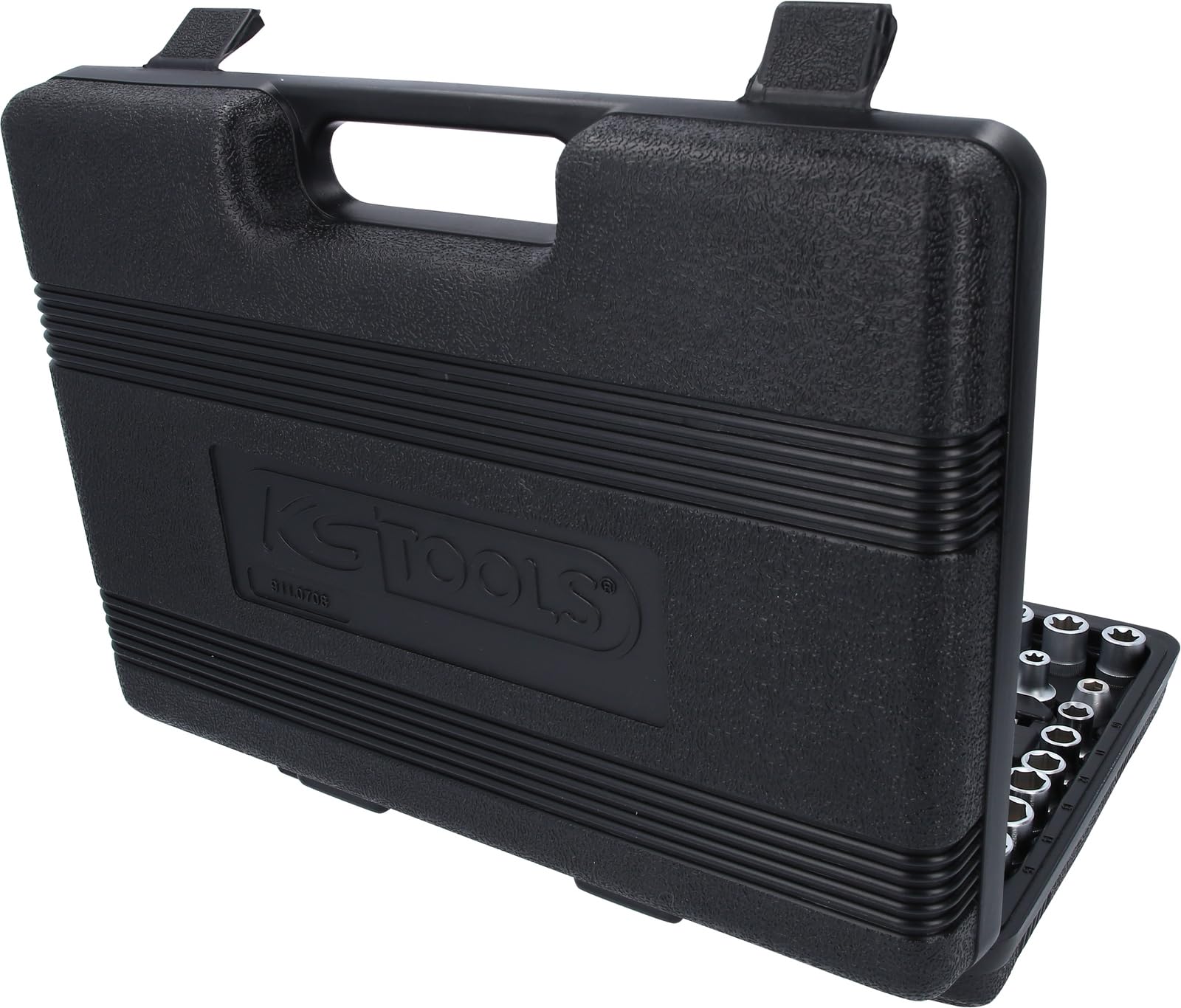 KS Tools 911.0708 1/4 Zoll + 1/2 Zoll Steckschlüssel-Satz | inklusive 2 Umschaltknarren, 45-Zahn | matt satiniert | 108-tlg. | 911.0708, Steckschlüsselsatz