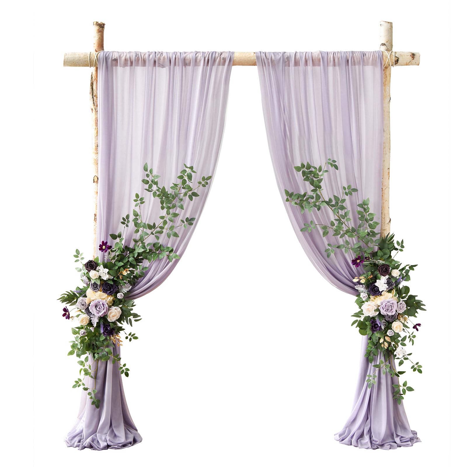 Ling's Moment Chuppah Artificial Purple Wedding Arch Flowers Kit 