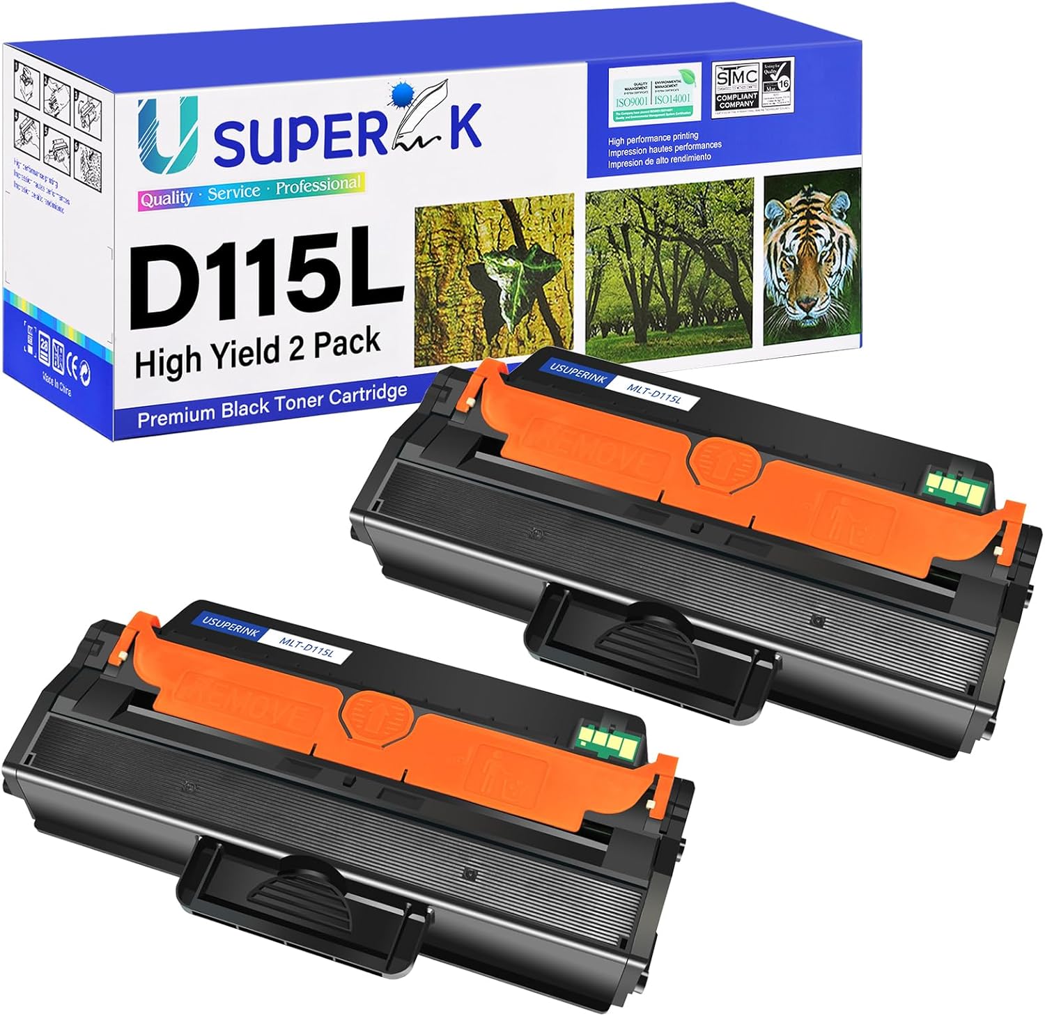 SuperInk 2 Pack MLT-D115L D115L High Yield Toner Cartridge Compatible for Samsung MLT-D115L MLT-D115S Black for SL-M2880FW SL-M2830DW SL-M2880XAC SL-M2870FW SL-M2830DW Xpress M2820 M2870 Laser Printer