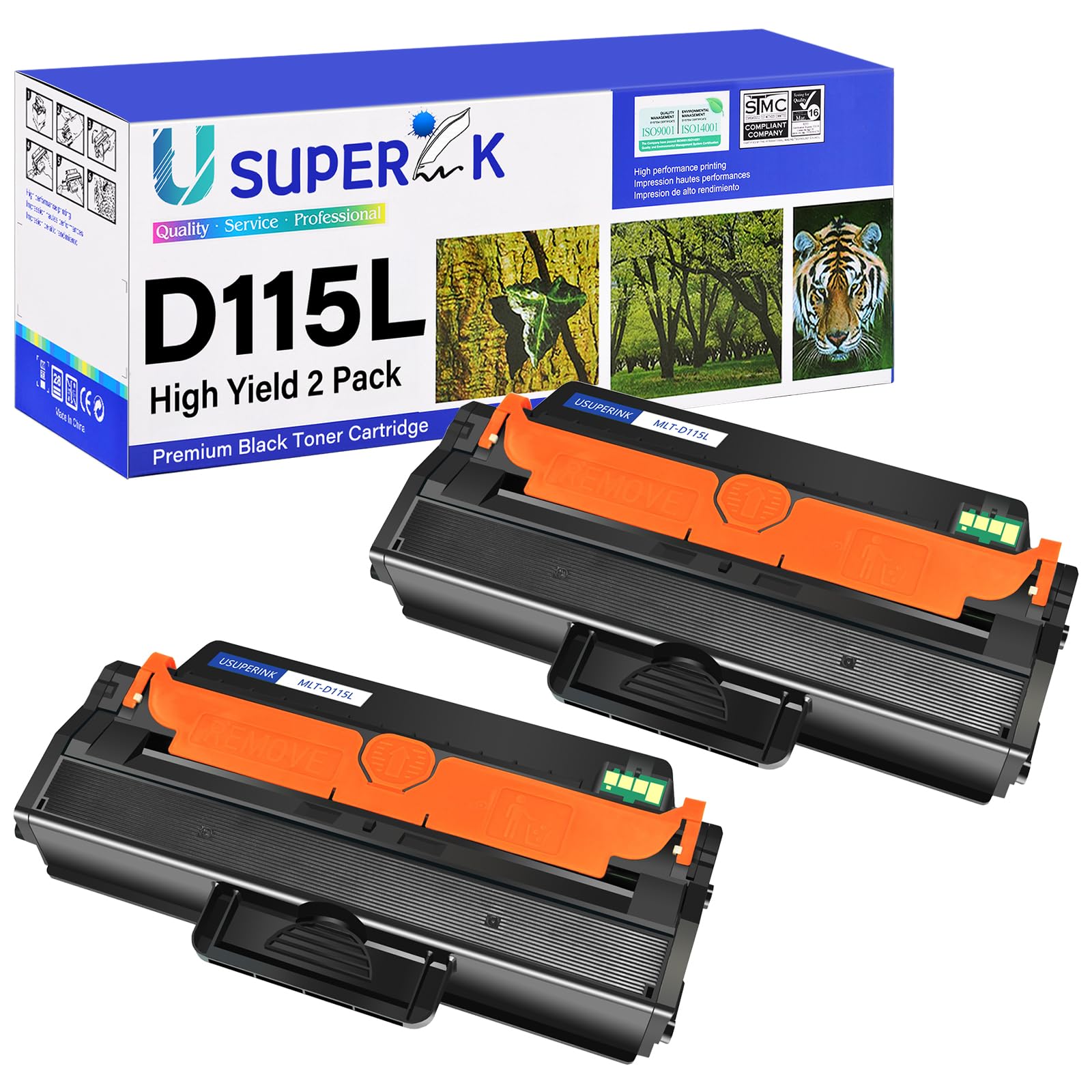 SuperInk 2 Pack MLT-D115L D115L High Yield Toner Cartridge Compatible for Samsung MLT-D115L MLT-D115S Black for SL-M2880FW SL-M2830DW SL-M2880XAC
