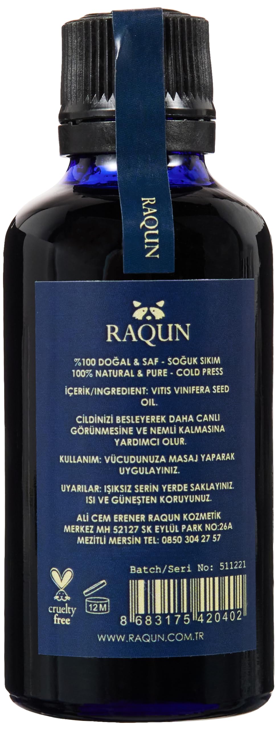 RAQUN Üzüm Çekirdeği Yağı 50ml%100 Saf ve Doğal İçerik (2 paketi)