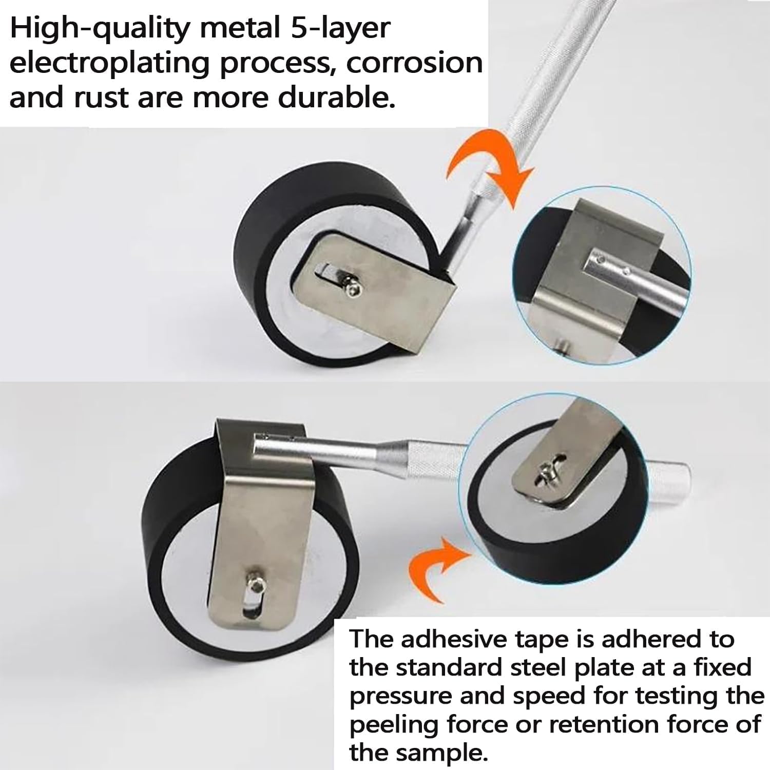 Probador manual de cinta adhesiva con rodillo de rueda rodante estándar de 2 kg, carga de presión de transferencia, para cinta de sellado y película protectora