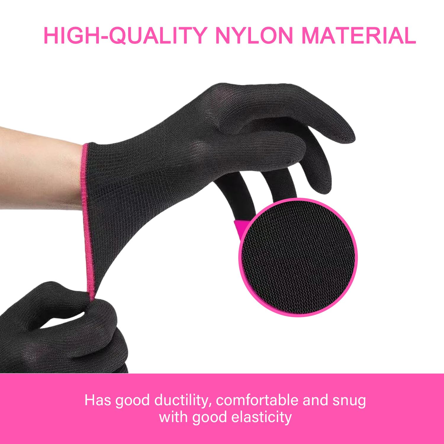 2 pièces Gants de protection professionnels résistants à la chaleur Gants extensibles de protection thermique pour le coiffage avec fer à friser et permanente (rose rouge)
