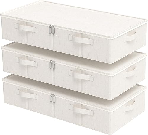 Miniatura 11 de Contenedor de almacenamiento para debajo de la cama, organizador de cestas planas plegables debajo de la cama, cajas de contenedores con tapa para