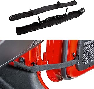 Savadicar Door Limiting Straps Swing Door Check Limiter for 2007-2018 Jeep Wrangler JK JKU 2/4 Door, with Wire Protecting Harness, Interior Accessories, Black