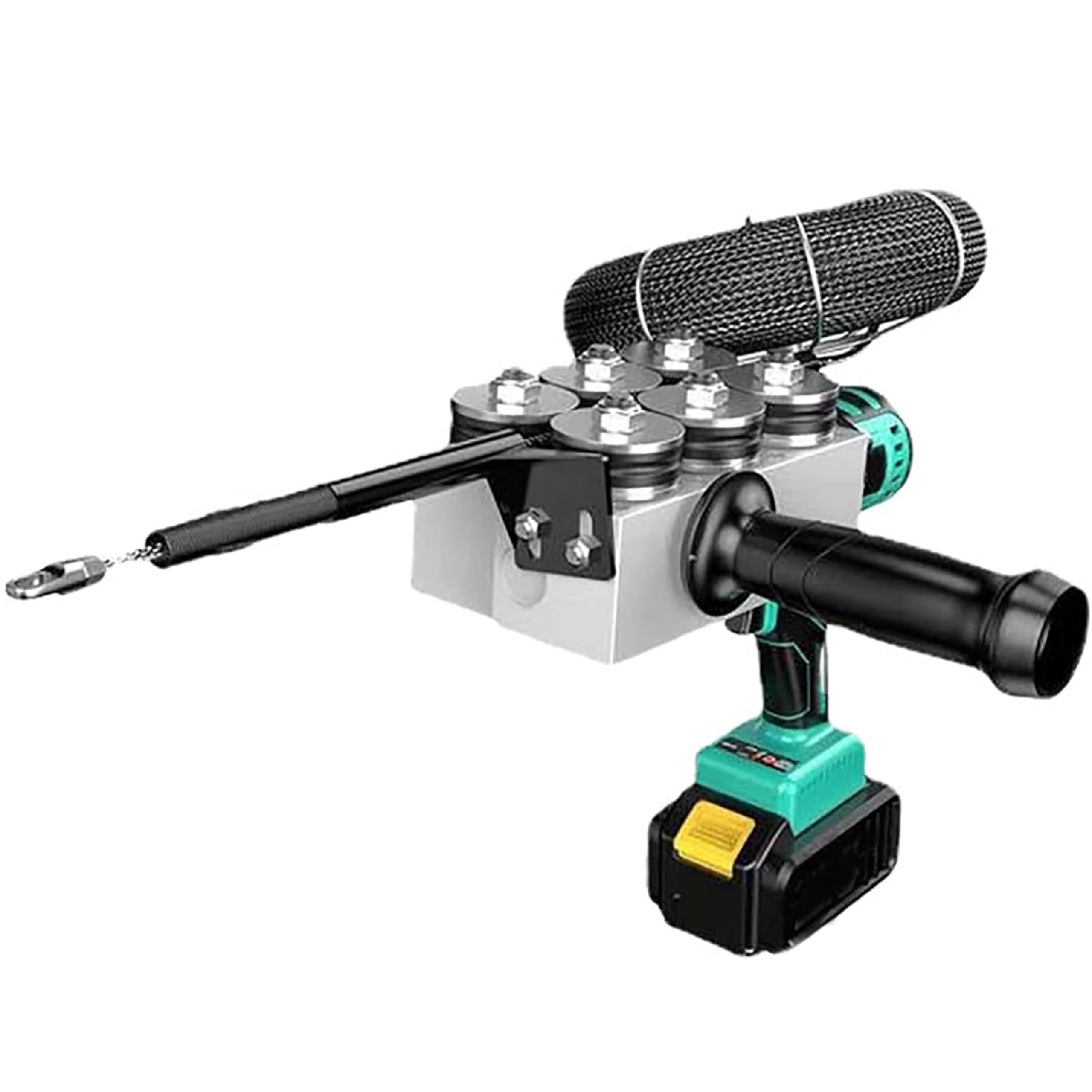 XCSCUK Automatic Wall-Mounted Wiring Machine, Rechargeable Stringing Tool, Wire Guide Puller,for Electricians,Hydroelectric Wiring (2battery)