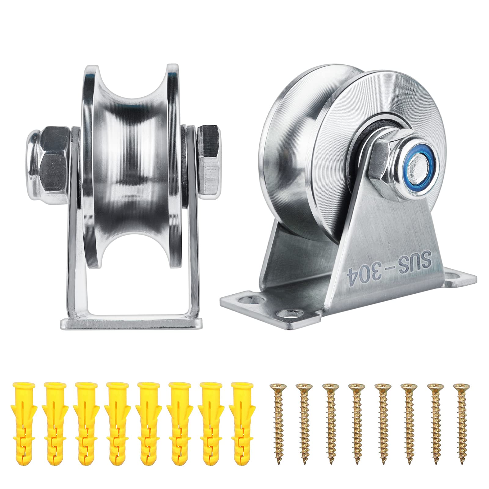 Sailboat Rigging Hardware 2pcs Stainless Steel Nylon Pulleys Small