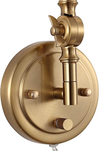 Miniatura 9 de WINGBO Juego de 2 lámparas de pared con brazo oscilante, moderno aplique ajustable para montaje en pared, acabado de latón cálido