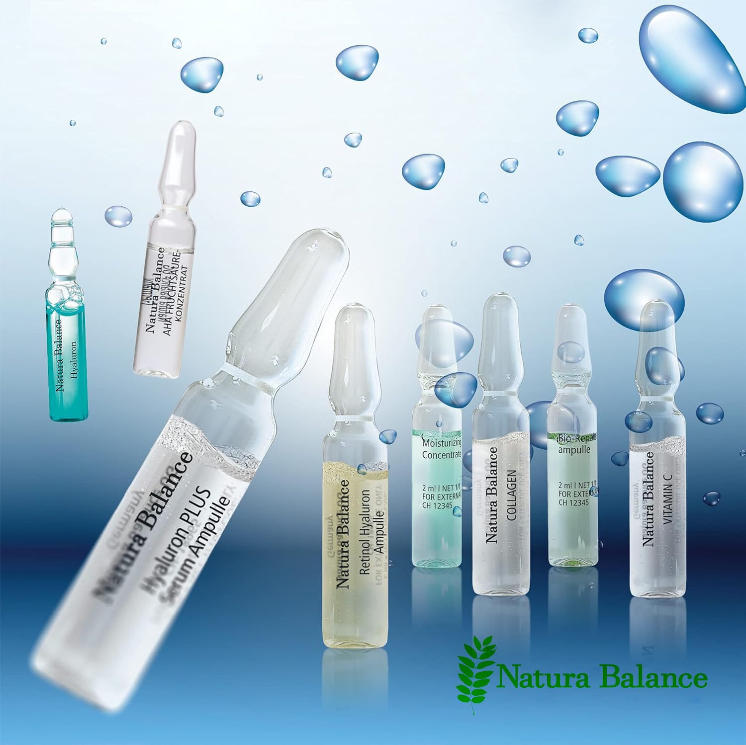 Hyaluron Ampullen 60 Stück a 2ml Serum Hyaluronsäure vegan Gesicht Anti Falten Made in Germany