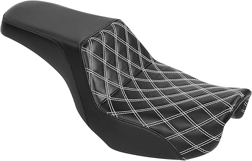 Vista 129 de Asiento de motocicleta para conductor y pasajero, apto para Harley Dyna Wide Glide Low Rider Street Bob Fat Bob FXDF Super Glide Custom FXDC