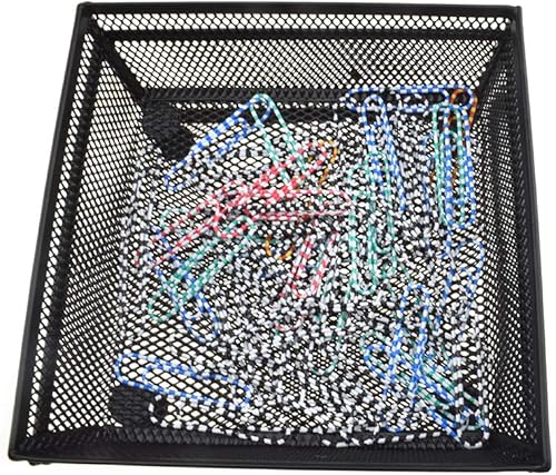 Miniatura 4 de HAHIYO Bandeja de malla apilable de 6 x 6 x 2 pulgadas, contenedor resistente para cajones de escritorio, colección para el hogar, oficina, escuela,