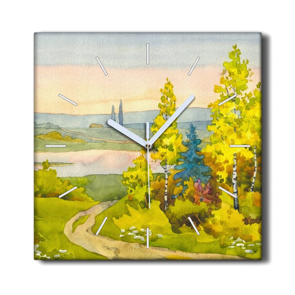 Horloge murale décoration chemin forestier pour un salon zen