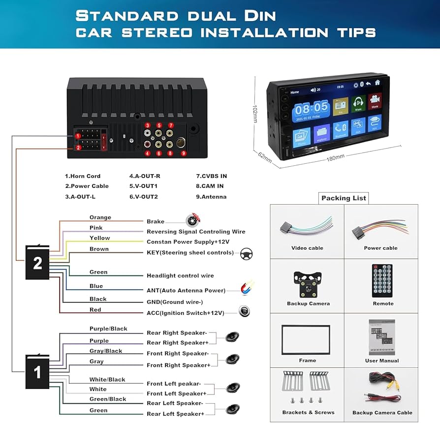 Amazon.com: Double Din Car Stereo with Bluetooth,7 Inch