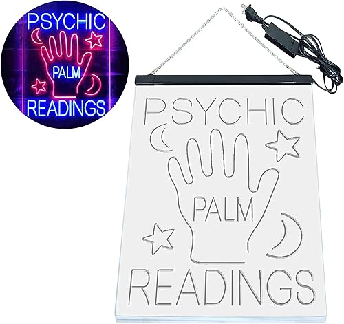 Miniatura 9 de ADVPRO Letrero de neón LED de doble color con lecturas de palma psíquica, azul y rojo, 16 "x 24" st6s46-i3464-br
