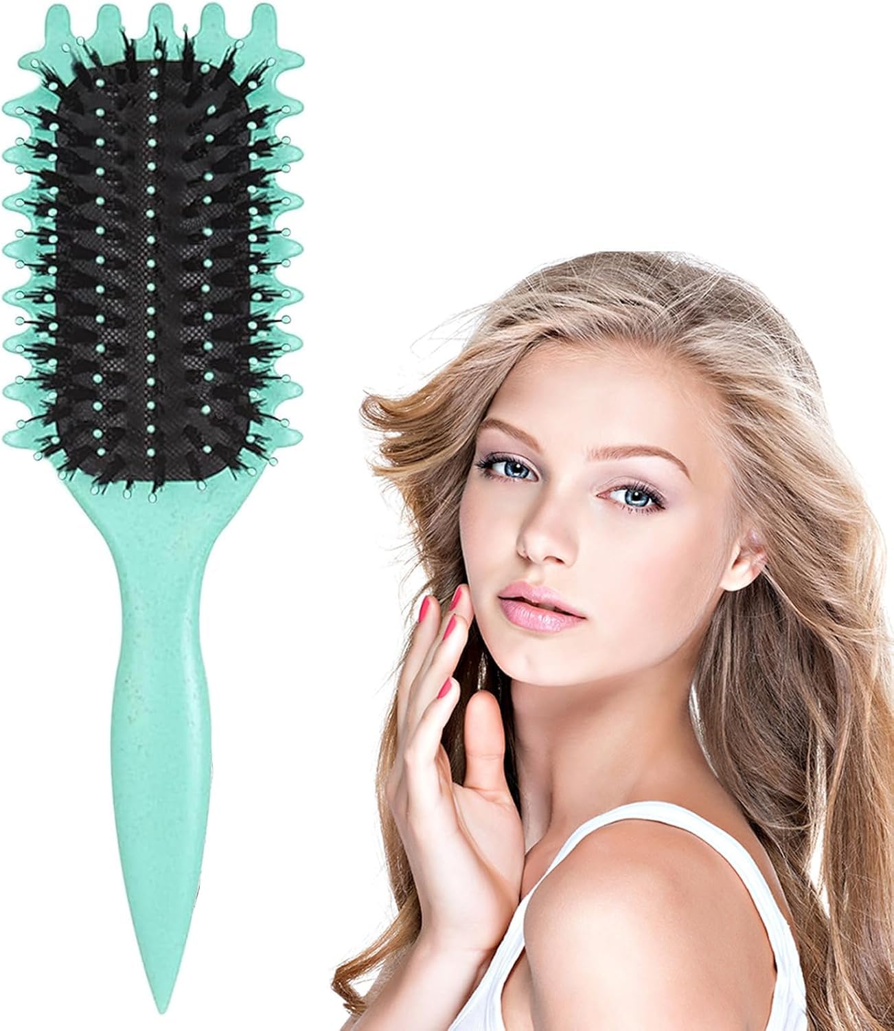 ESCUCHA Curl Defining Brush, 1 PCS Curly Hair Brush, Brush for Curly Hair, for Combing and Shaping Men's and Women's Curls to Reduce Pulling (MULTICOLOR)-picture-31