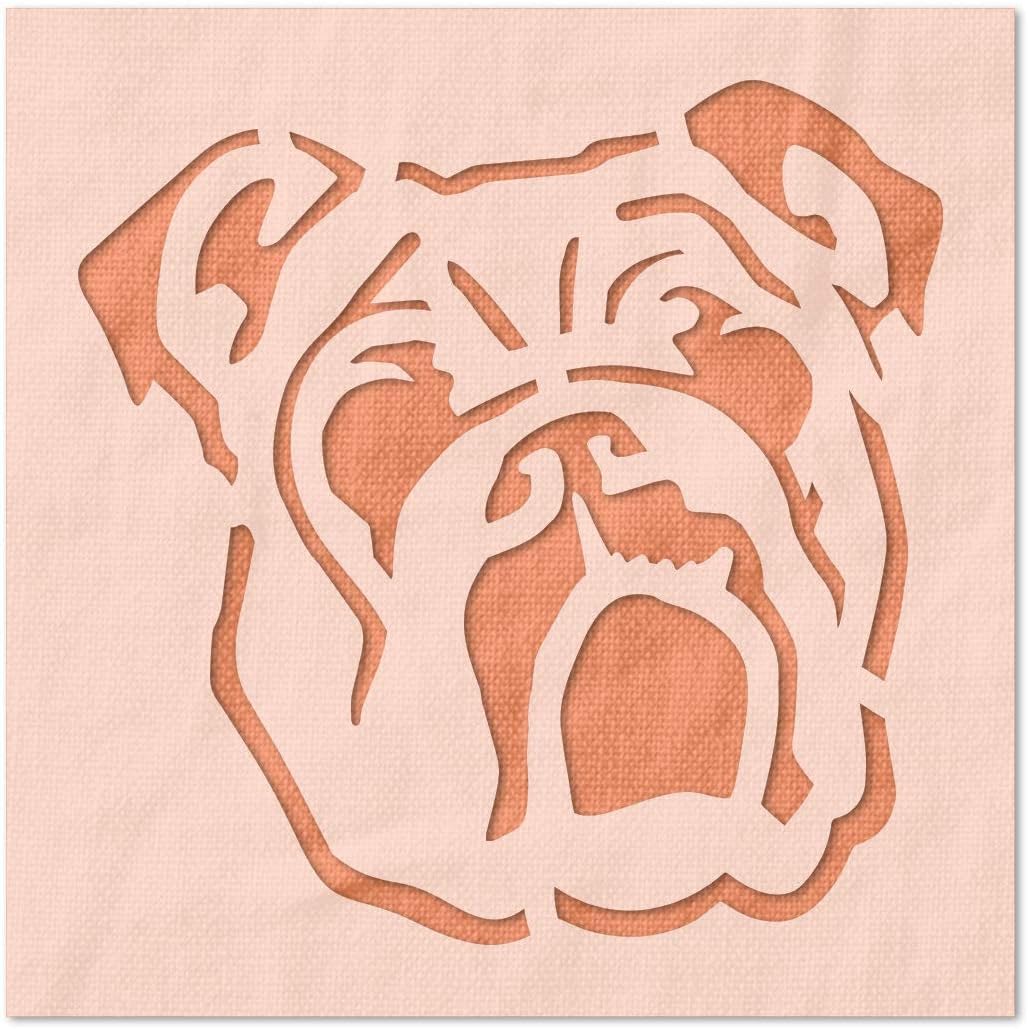 Stencil Stop Bulldog Stencil - Reusable for DIY Projects, Painting, Drawing, Crafts - 14 Mil Mylar Plastic (24 x 24 inches)