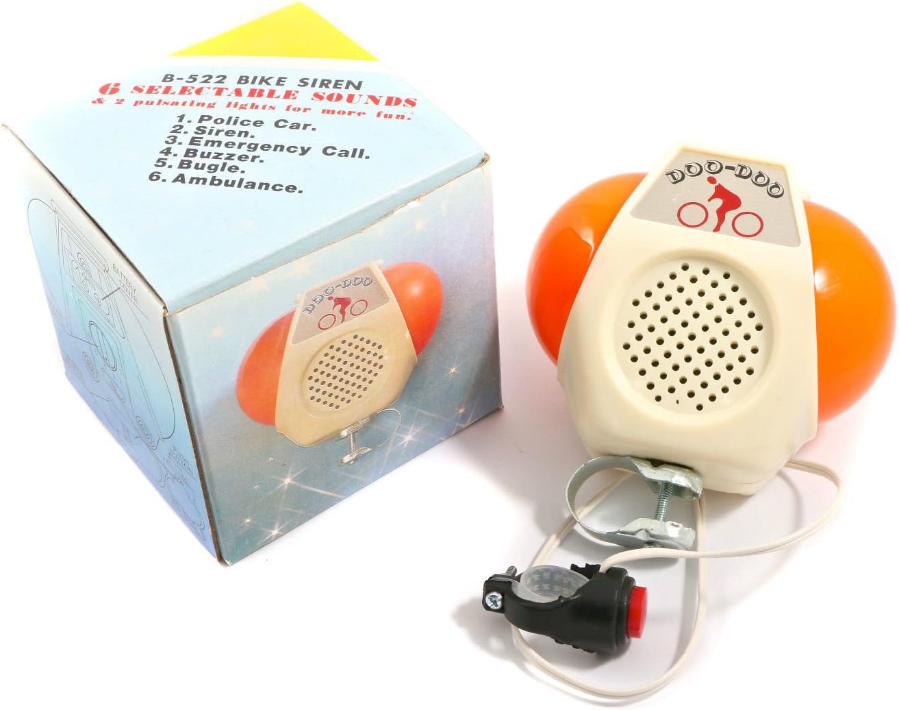 RALEIGH CHOPPER GRIFTER BURNER BATTERY HORN SIREN SIRENE MULTI SOUND WITH LIGHT 80’s MADE