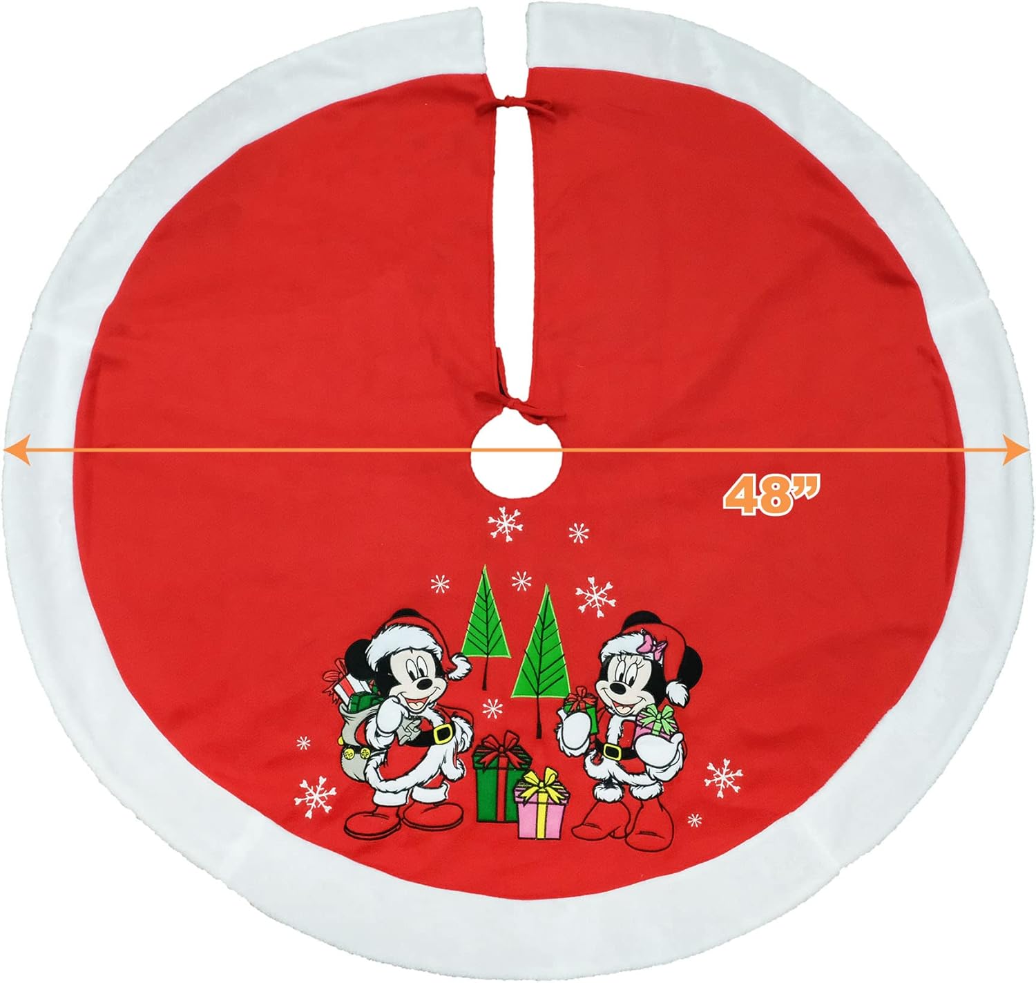 Peanuts Snoopy 48" Embroidered Applique Christmas Tree Skirt