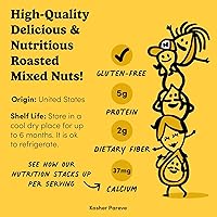 Vista 6 de Nuts.com Nueces mixtas tostadas (50% menos de sal) – 24 paquetes de bocadillos individuales – Almendras, anacardos, nueces pecanas, nueces