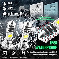 Vista 5 de Bombilla LED AC/DC 9-48V P15D, 1800LM Super Brillante H6M ATV Bombillas LED para faros delanteros, 4 chips COB Hi/Lo Beam Replemento