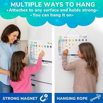 Magnetic Behavior Chore Chart for Kids at Home - Reward Chart for Kids