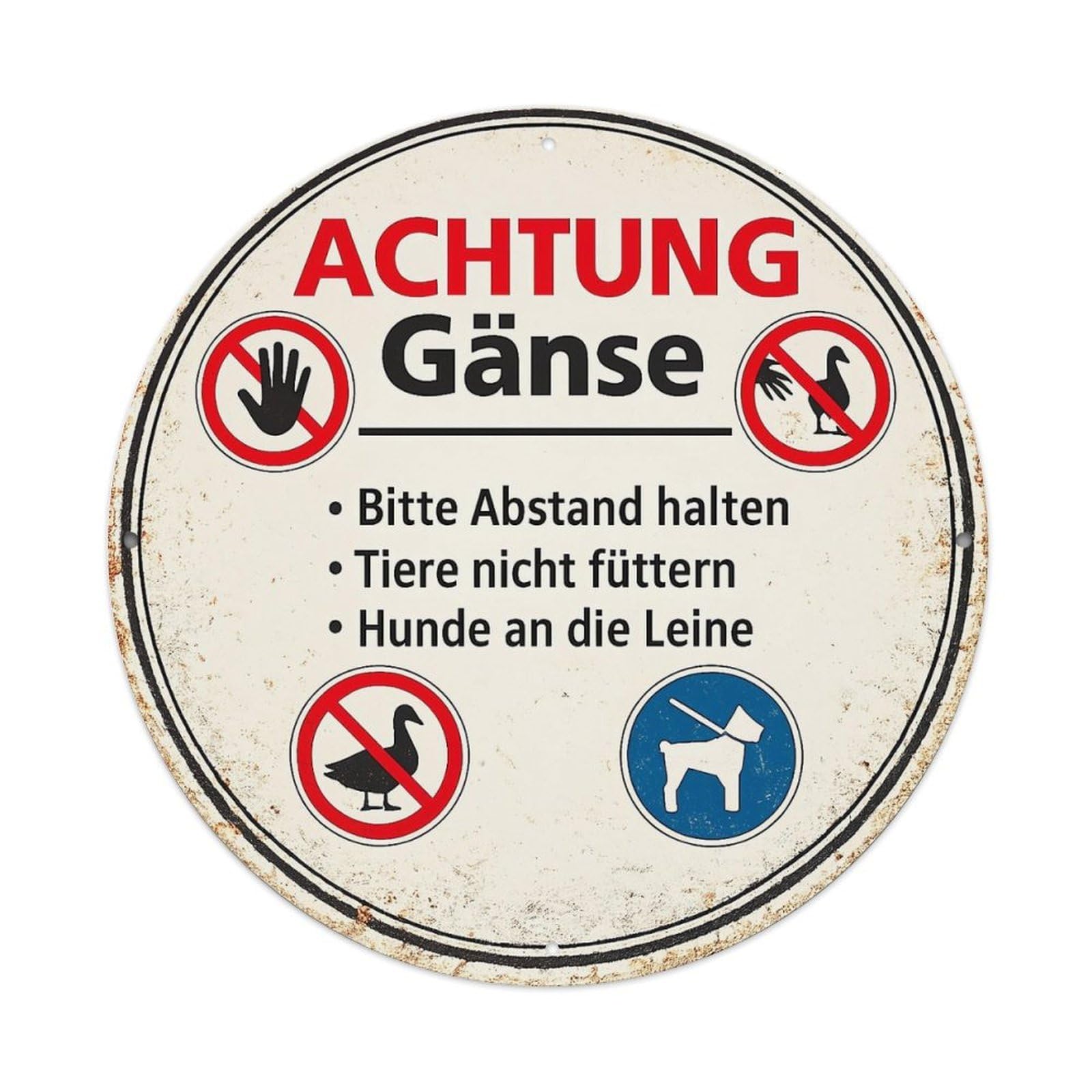 Attention Geese Please Keep Distance Metal Tin Sign Plaque