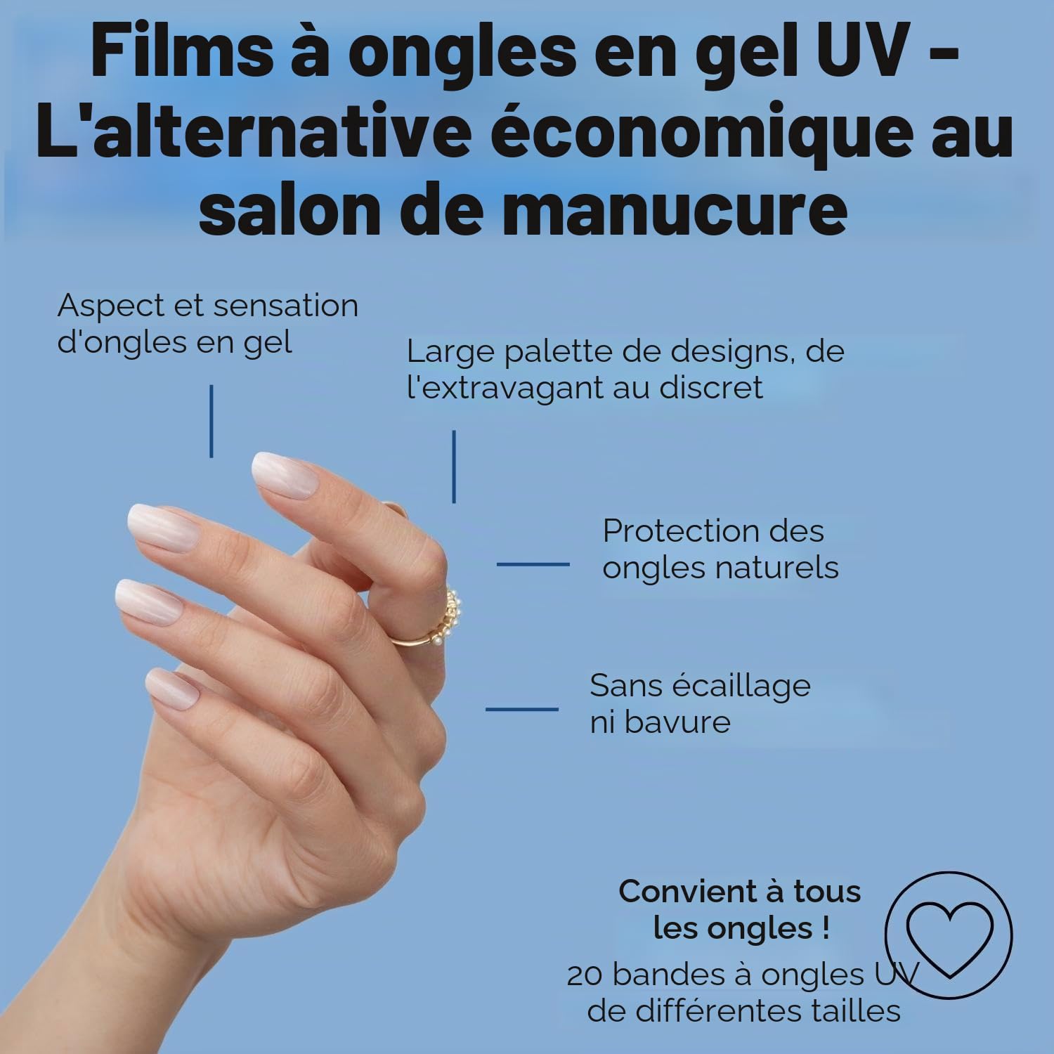 Miss Sophie Kit de démarrage UV original I Films autocollants UV pour ongles I Autocollants pour ongles en Rose Babyboomer & Nude Babyboomer I Pas d'écaillage I Longue tenue I Application rapide et
