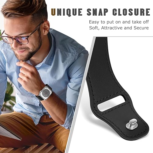 Miniatura 6 de Correa de cuero compatible con Apple Watch Ultra 2Ultra Band de 1.929 in, 1.772 in, 1.732 in, 1.654 in, correa de cuero genuino para mujeres y