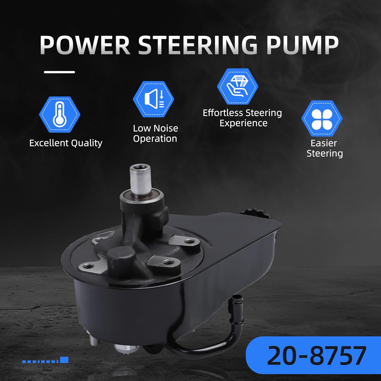 Power Steering Pump, for Chevy Silverado 2500 HD/3500 HD/2500 HD Classic/3500 Classic/Silverado 3500 01-10, for GMC Sierra 2500 HD/2500 HD Classic/Sierra 3500 01-10, 20-8757