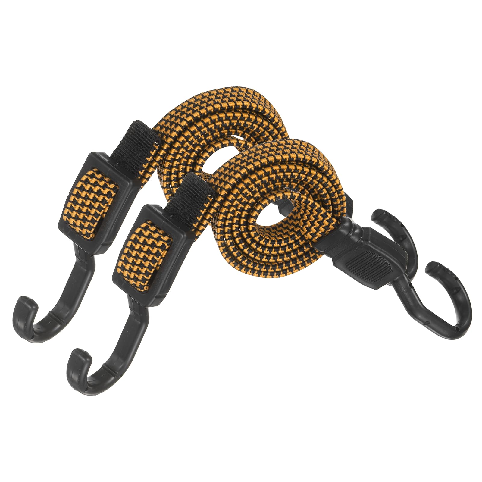 PATIKIL 100cm Adjustable Bungee Cords with Hook, 2Pcs Heavy Duty Outdoor Elastic Bungee Strap for Securing Luggage Moving Cargo, Bright Orange