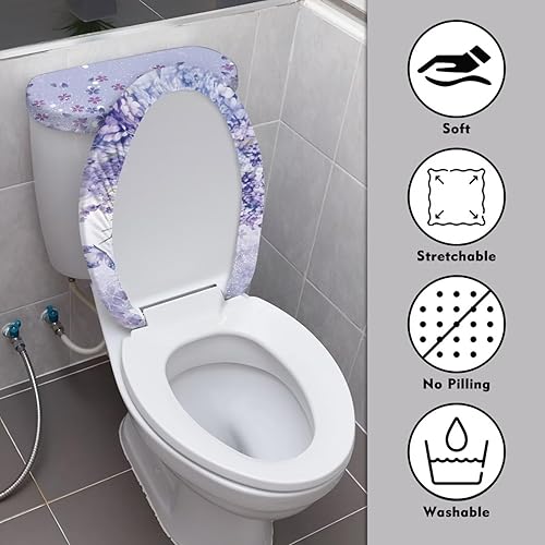 Vista 125 de Fundas antideslizantes para tapa de inodoro y tanque del Día de San Patricio, fundas elásticas para tapa de inodoro, accesorios de decoración de St.