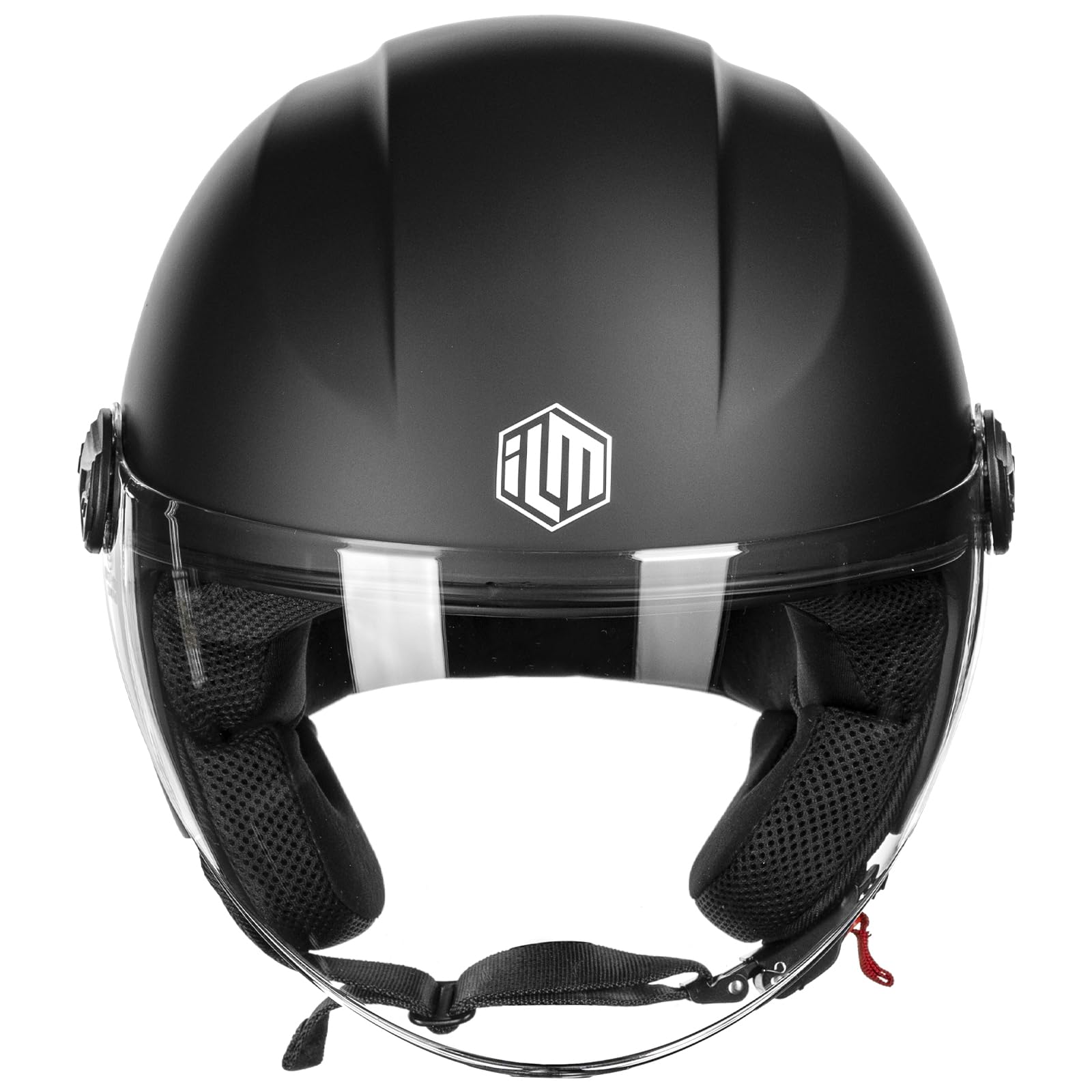 ILM Casco Moto Jet con Visiera Vintage Donna Uomo Scooter Vespa Omologato ECE,Modello 506