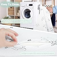 Vista 6 de Colchón triple Pack and Play, 38 x 26 pulgadas, colchón de espuma viscoelástica de doble firmeza Pack N Play con bolsa de viaje, colchón plegable