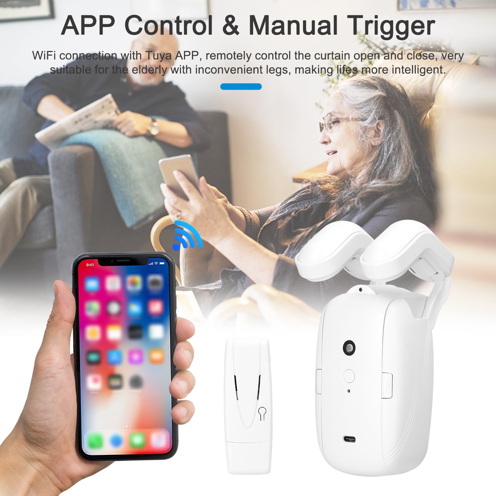Generic Abridor de Cortinas Automáticas, Manual de Control de Aplicaciones Activador de Control de Voz Inteligente Abridor Automático de Cortina y de Más Cercano Electrónica para Hogar, Oficina,