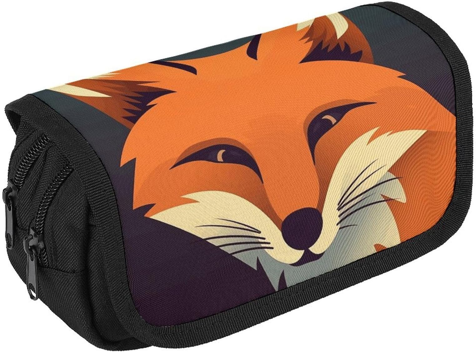 A Fox Image Large Pencil Case High Capacity Pencil Pouch Aesthetic Holder Box Storage Bag Desk Organizer Marker Pouch Pen for Supplies Makeup Bag & Daily Use
