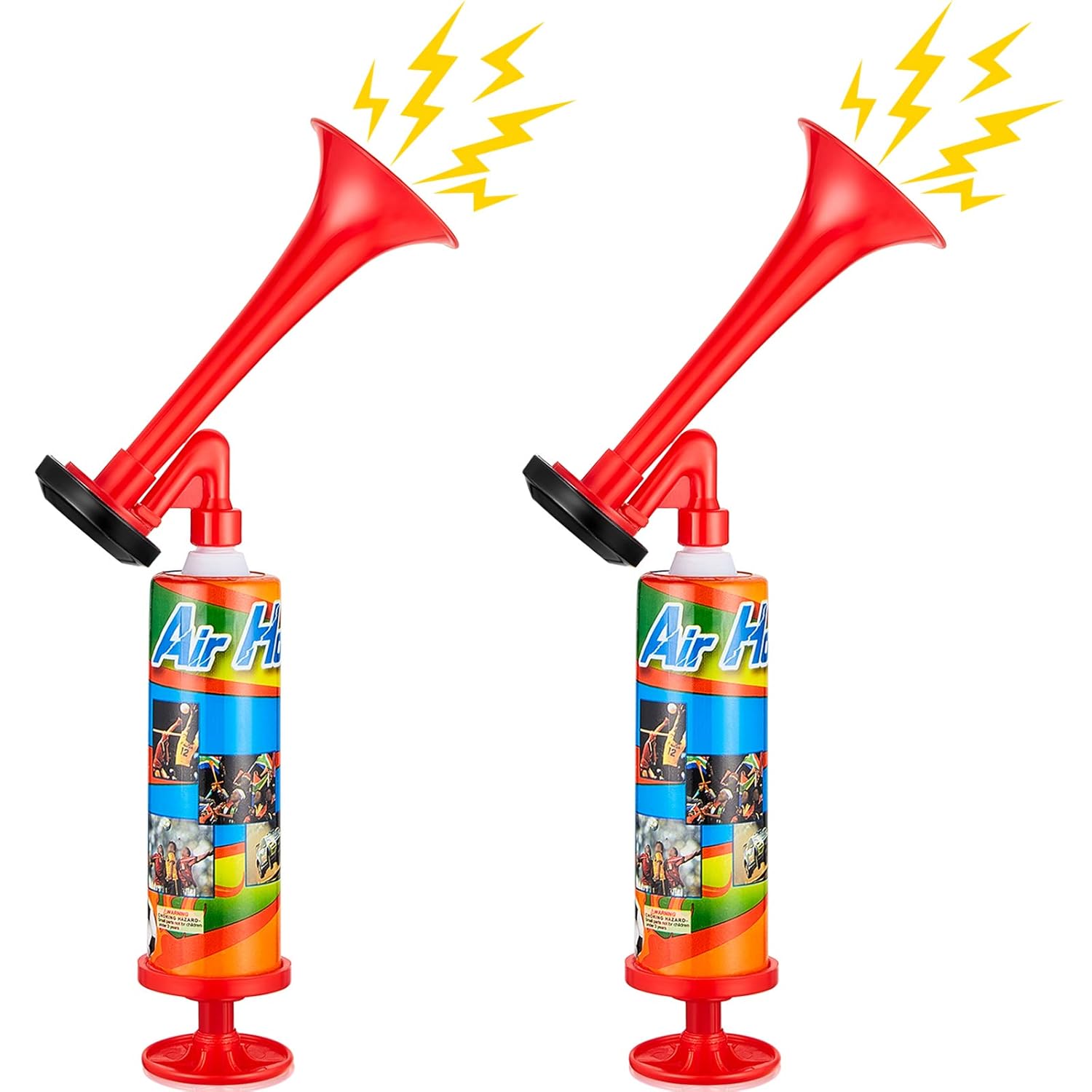 2 Pieces Mini Air Horn Pump 10 Inch Noisemakers Party Air Horns with