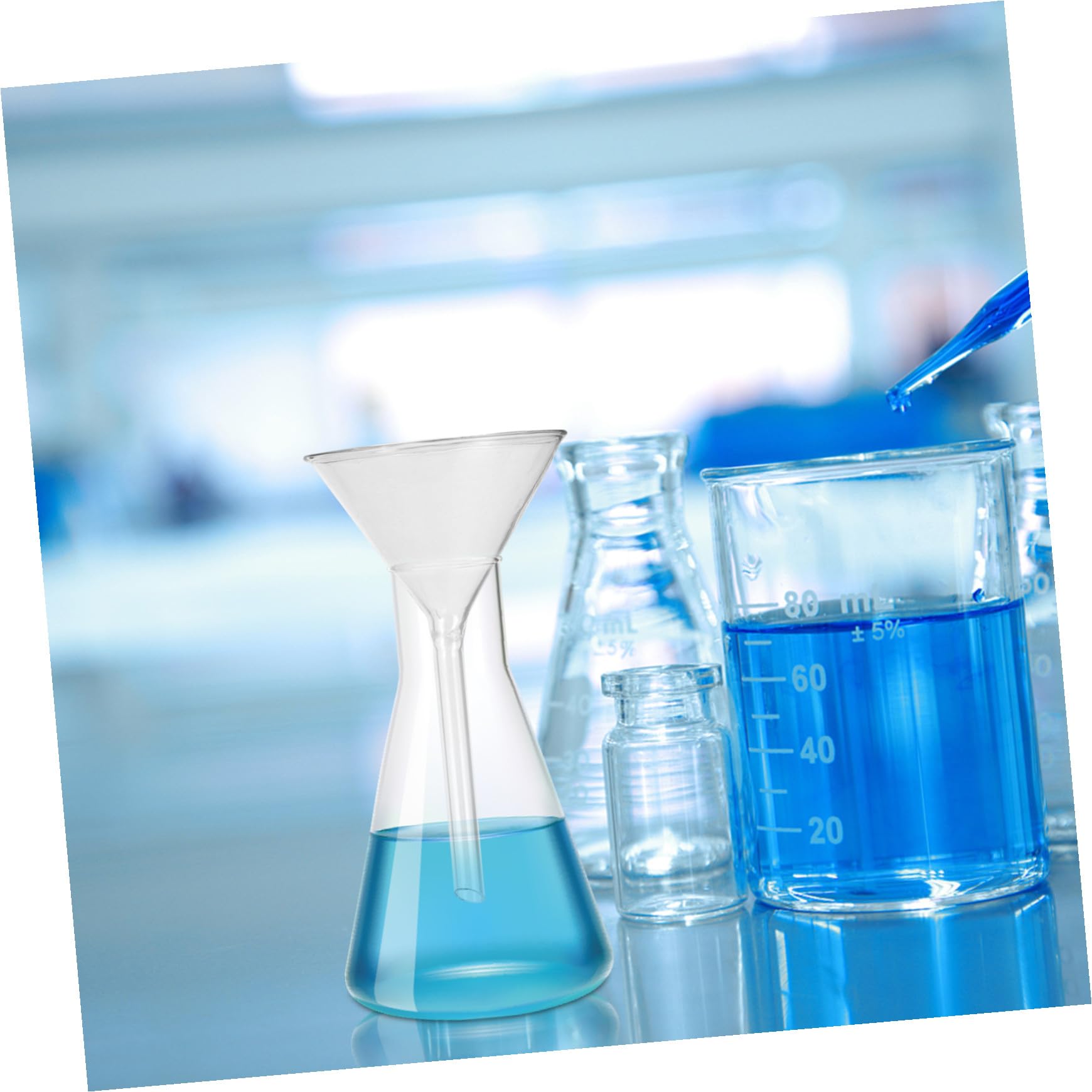 DOITOOL 4 Stück Teiliges Laborglas Trichter Kurzschaft Chemikalienbeständig Präziser Flüssigkeitstransfer für Labor und Handwerk