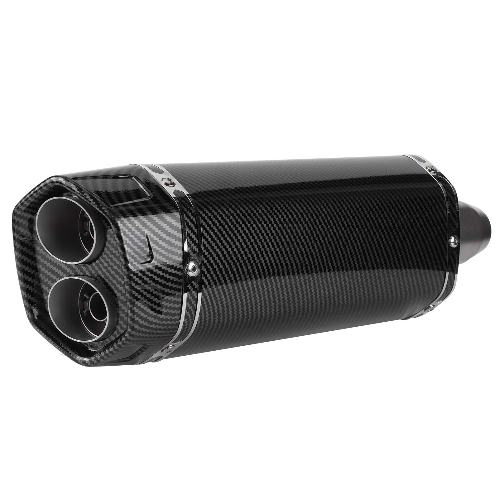Akozon 36‑51 mm / 1,4‑2 pulgadas Universal Tubo de escape de escape de doble salida para motocicleta Silenciador silenciador para Z900 Z1000 / 400