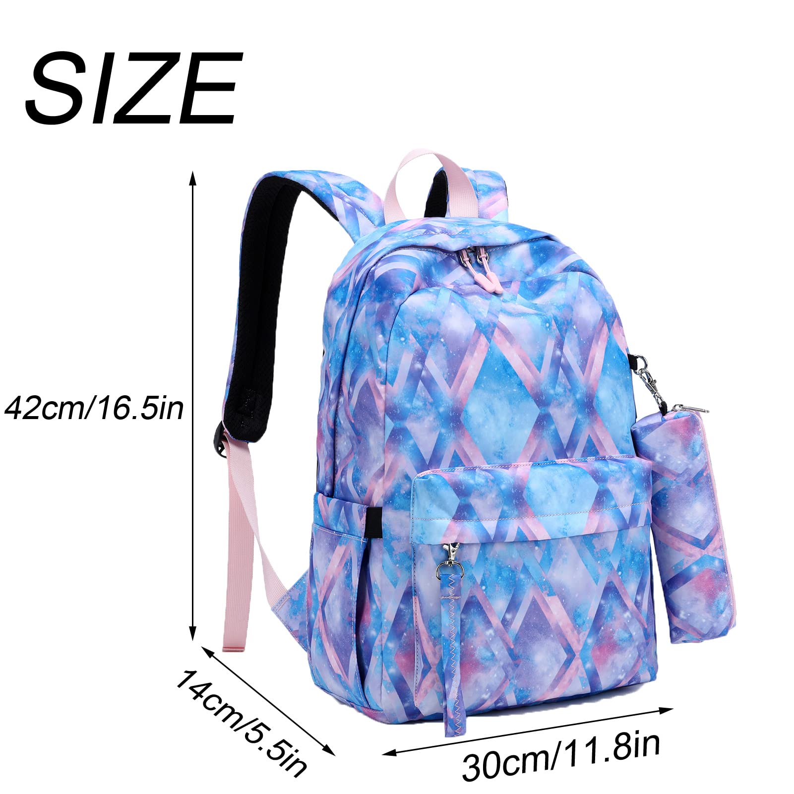 ZHIERNA Lot de 3 sacs à dos pour filles et adolescentes, sac d'école primaire, sac à dos pour ordinateur portable de 15,6"
