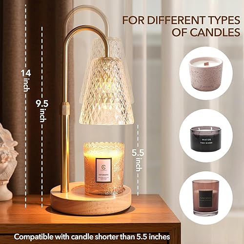 Miniatura 4 de Lámpara calentadora de velas con temporizador, regalos de cumpleaños para mujeres, mamá, rellenos de calcetines para mujeres, calentador de velas de