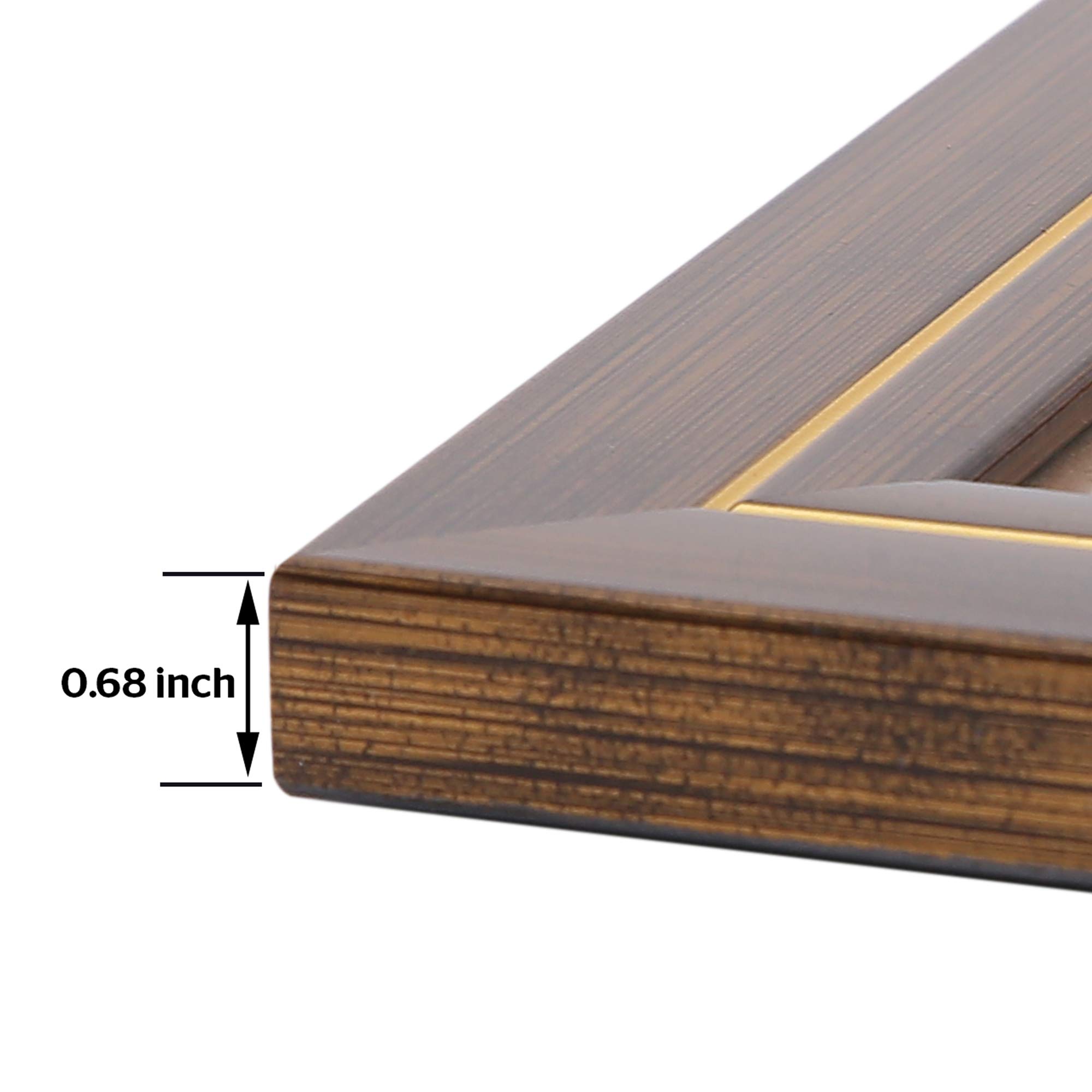 Amazon Brand - Solimo Collage Photo Frames, Set Of 3, Tabletop (2 Pcs - 4X6 Inch, 1 Pc - 6X8 Inch), Golden, Rectangular