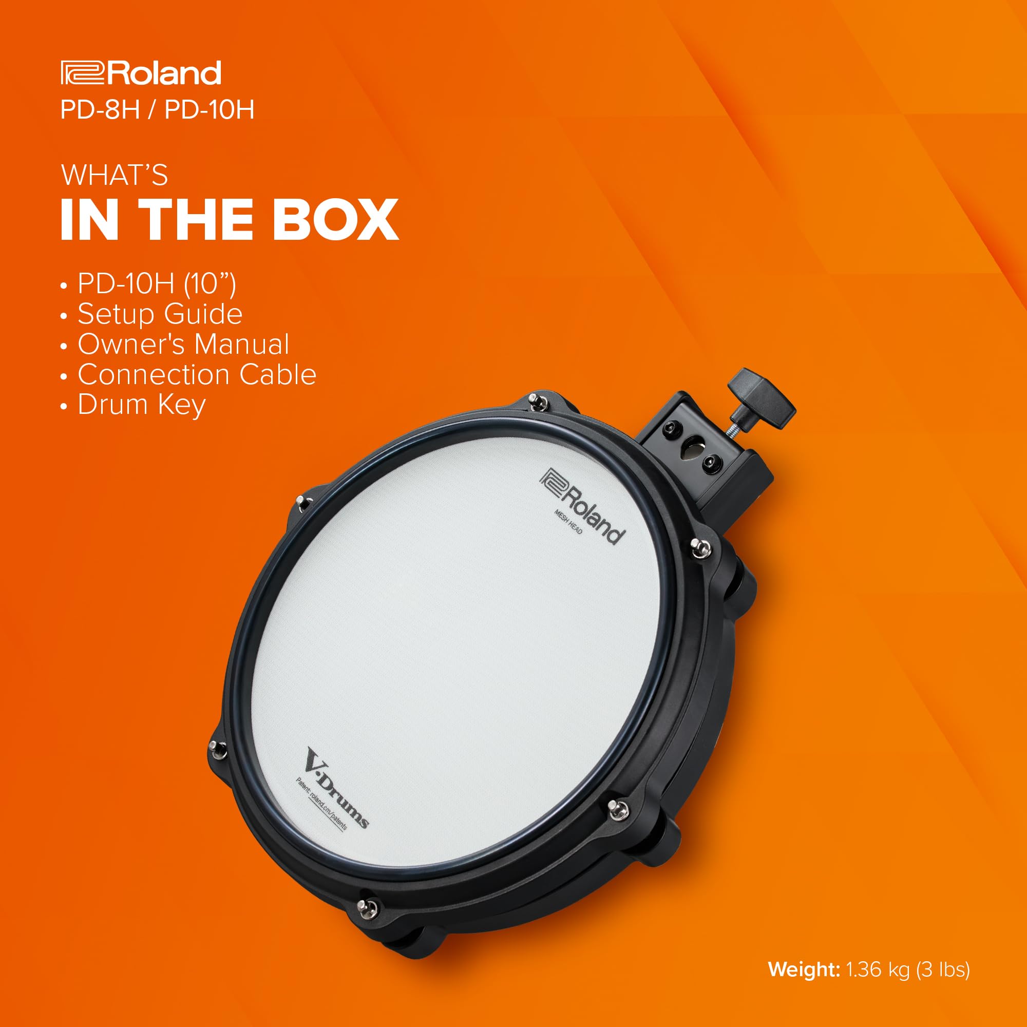 Amazon.com: Roland PD-10H V-Pad | 10-inch Dual Zone V-Pad