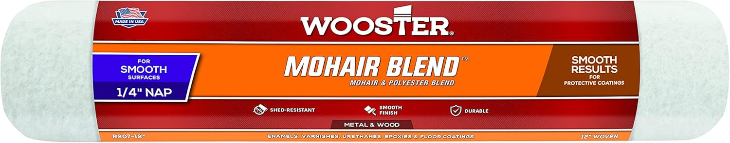 Wooster 48420 Mohair Blend Roller Cover-1/4 Nap, with End Caps, 18-Inch, Multi