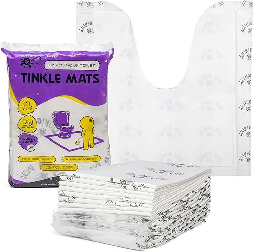Tinkle Mat - Tapete desechable para inodoro  Super absorbente, tapete desodorante para inodoro para baño en forma de U  ideal para entrenamiento de